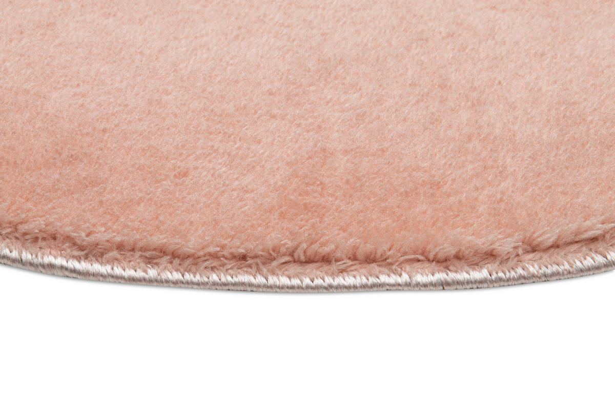 TEPPICH CUDDLE ROUND Lachs 160/160 cm - Orange, Kunststoff (160/160cm) - Tapiso