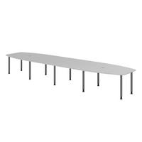 KONFERENZTISCH XXL KT52 130/520/74 cm in Grau/Füße in Graphitfarben - Graphitfarben/Grau, Holzwerkstoff (130/520/74cm) - bümö