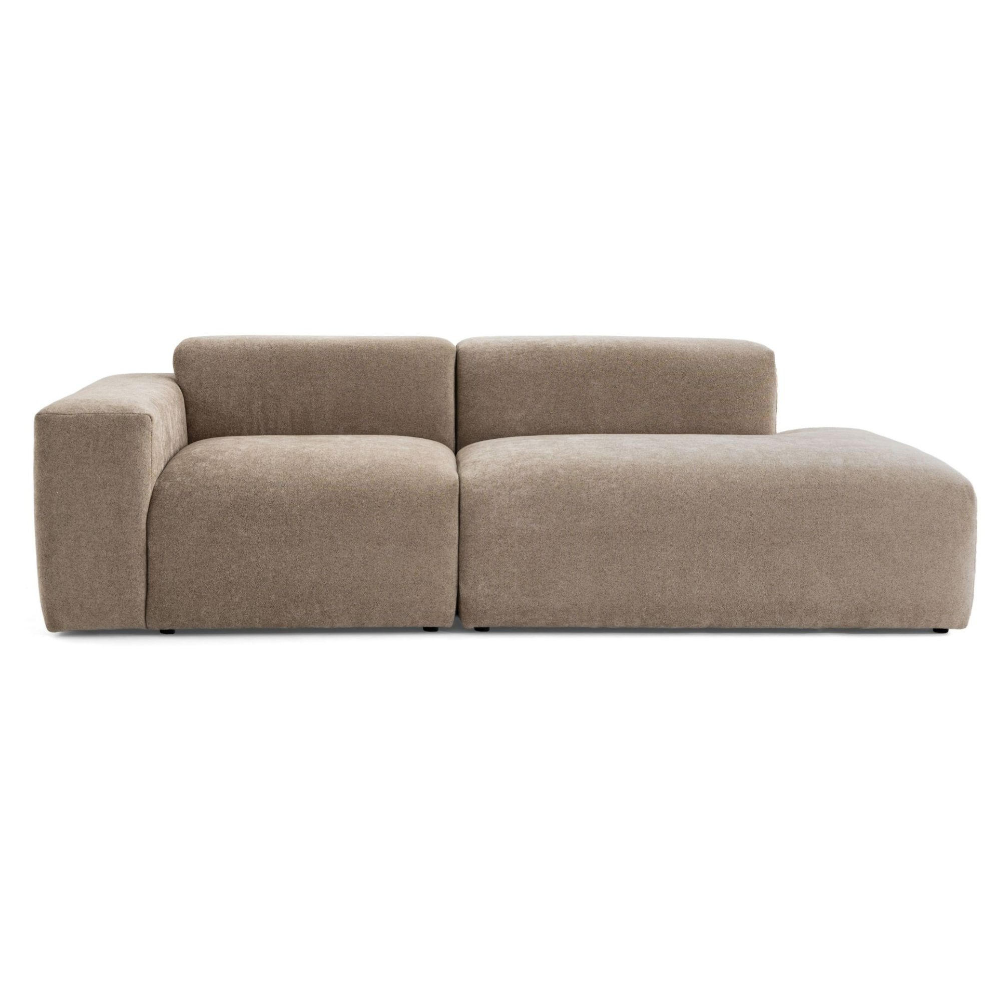3-SITZER modulares Sofa HEAVEN SET 1 Rechts, Breite 255 cm Webstoff Braun - Schwarz/Braun, Holz/Kunststoff (102/71/255cm) - Muffo