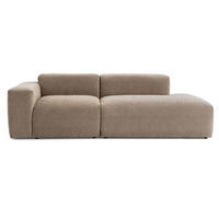3-SITZER modulares Sofa HEAVEN SET 1 Rechts, Breite 255 cm Webstoff Braun - Schwarz/Braun, Holz/Kunststoff (102/71/255cm) - Muffo