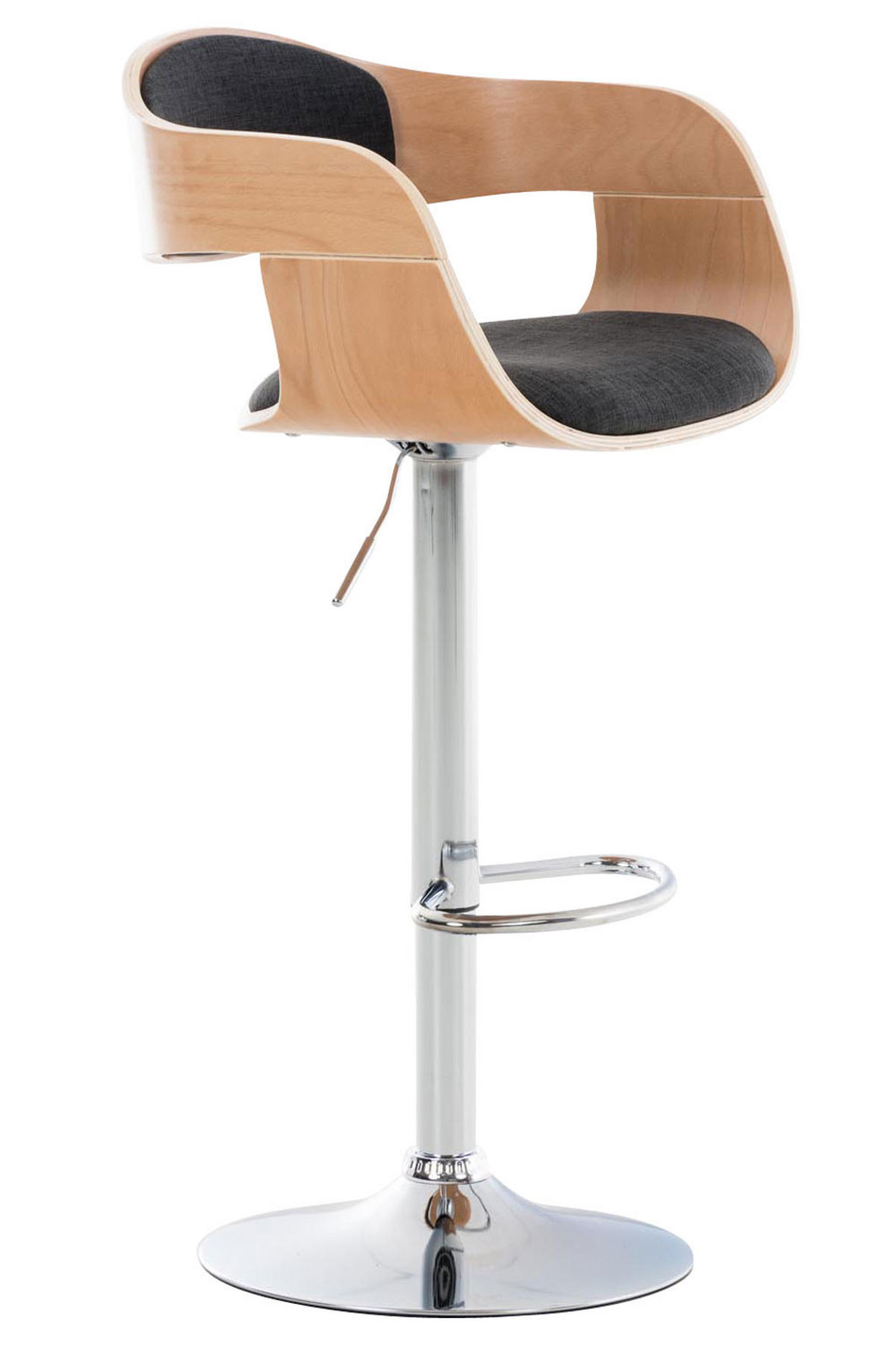 BARHOCKER Nadan Stoff Natura/dunkelgrau - Grau, Textil/Metall (50/88/48cm) - DELUKE