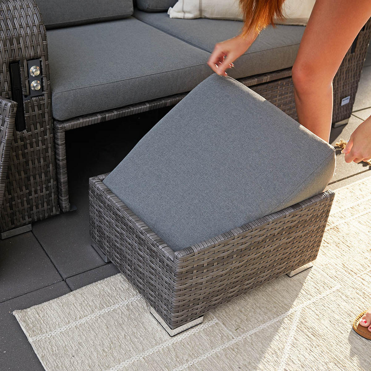 STRANDKORB HOLBY - Ohne Regenabdeckung - Grau, Kunststoff (160/69/189cm) - Home Deluxe