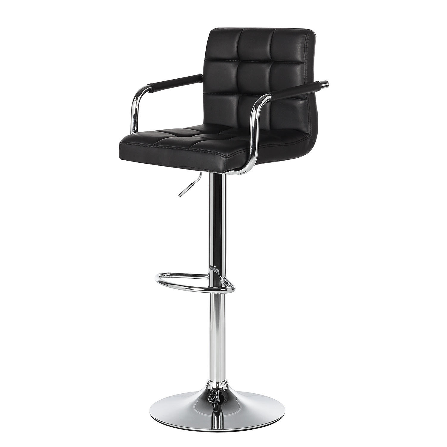 BARSTUHL - Chromfarben/Schwarz, Kunststoff/Metall (53/96/49cm) - home24