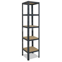 SCHWERLASTREGAL HOME 230x60x60 cm in anthrazit mit 5 Böden und 175 kg Traglast pro Boden - Anthrazit, Metall (60/230/60cm) - shelfplaza