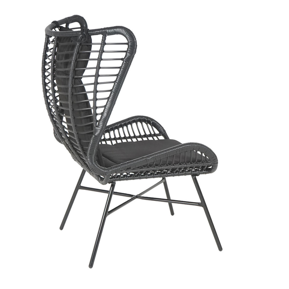 POLY-RATTAN SET G17B Anthrazit - Anthrazit, Kunststoff (68/103/70cm) - MCW