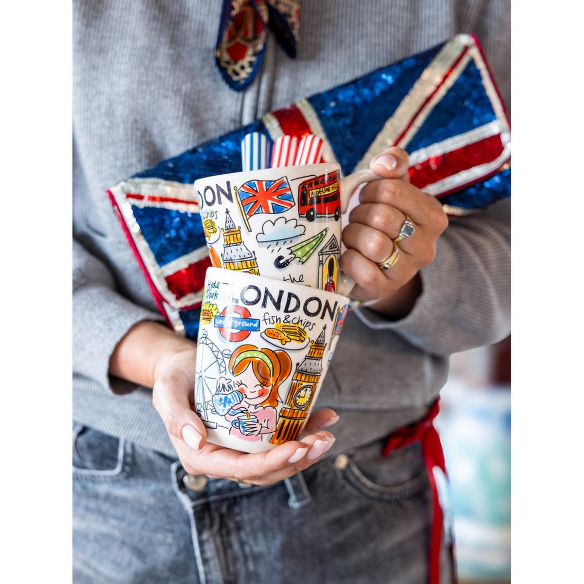 BECHER Blond City Icon London in Bunt - 350 ml - Multicolor, Keramik (0.35L) - Blond Amsterdam