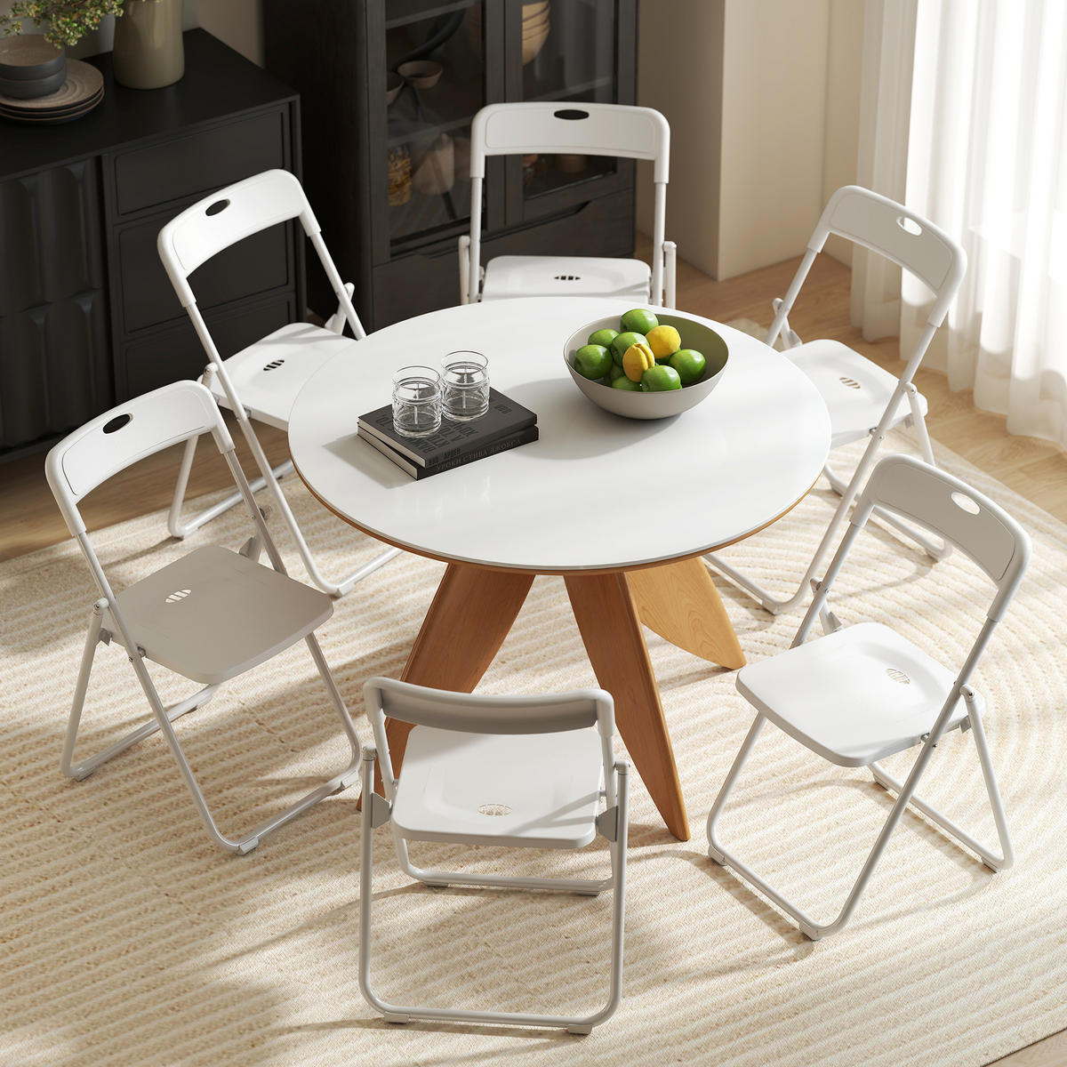 KLAPPSTUHL 6er-Set DE-13320 klappbar mit Stahlrahmen Weiß - Weiß, Kunststoff (47/75/48.5cm) - ComfortXL