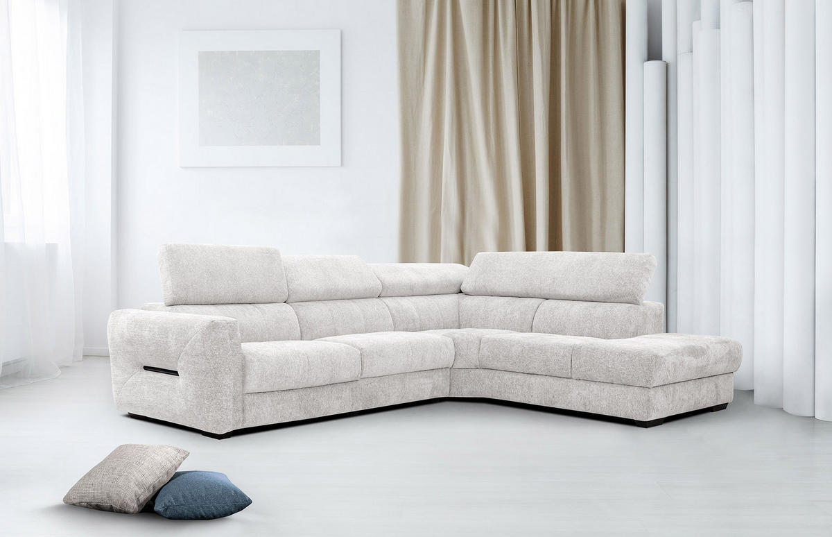 ECKSOFA CALVERA 5-Sitzer, weiß - Weiß, Holzwerkstoff/Textil (298/239cm) - Courtois Laville