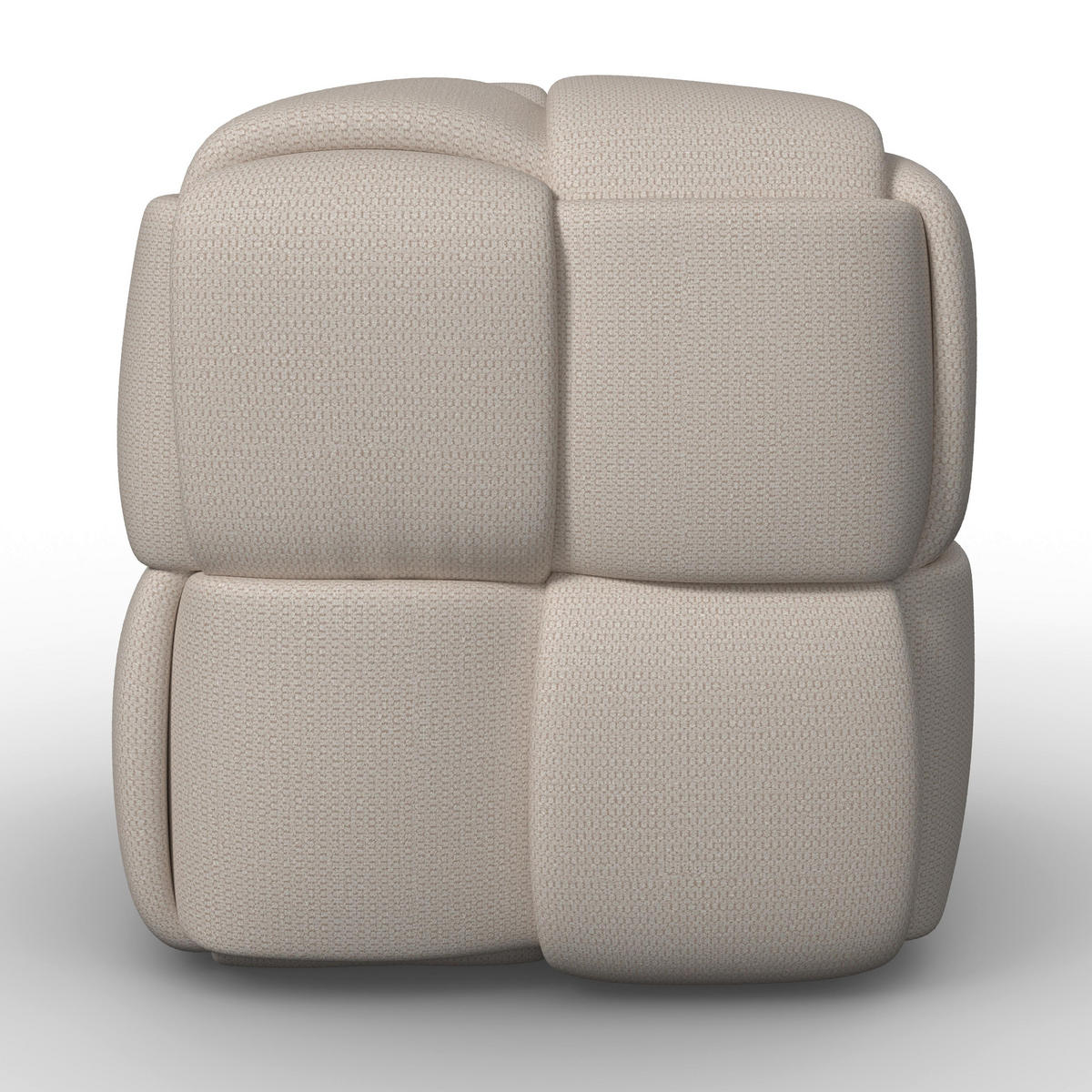 HOCKER Ella Bouclé Beige - Beige, Holz (45/45/45cm) - Bessagi Home