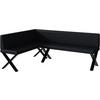 ECKBANK TONI_X - Schwarz, Leder (142/196cm) - Meblini