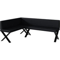 ECKBANK TONI_X - Schwarz, Leder (142/196cm) - Meblini