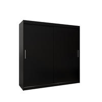 SCHWEBETÜRENSCHRANK 200/200/62 2-türig - Silberfarben/Schwarz, Holz/Kunststoff (200/200/62cm) - MÖBEL KRYSPOL