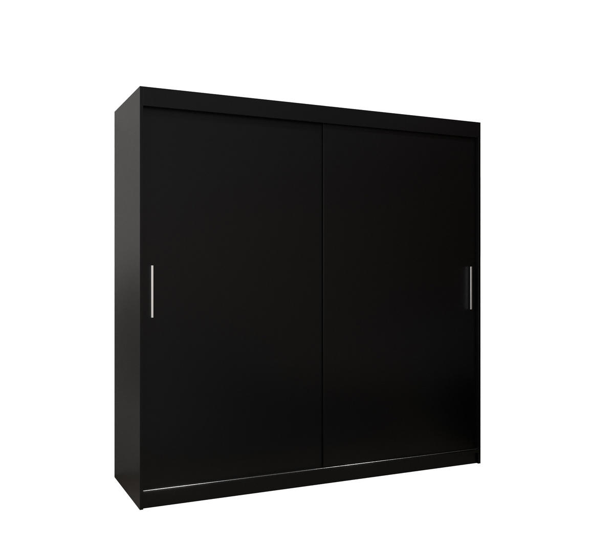 SCHWEBETÜRENSCHRANK 200/200/62 2-türig - Silberfarben/Schwarz, Holz/Kunststoff (200/200/62cm) - MÖBEL KRYSPOL