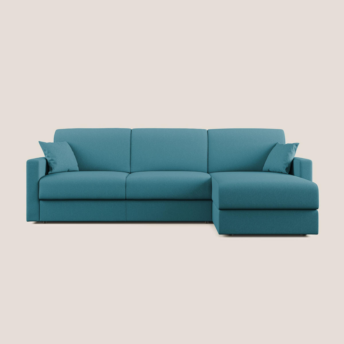ECKSOFA RECHTS Chris - Hellblau, Textil (268/96cm) - Divani.store