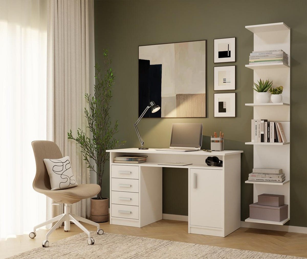BÜCHERREGAL REGAL 6P Weiß 30 x 35 x 180 cm - Weiß, Holzwerkstoff (35/180/30cm)
