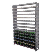 WEINREGAL VINOTECA FLEX PRO HxBxT 191x123x28cm 168 Flaschen auf 14 Ebenen Grau - Grau, Holz (123/191/28cm) - PROREGAL