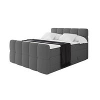 BOXBETT mit Matratze H3/H4 - FAMA-Z KING - 160x200 cm Grau Quelle - Schieferfarben, Holzwerkstoff (160/200cm) - ALTDECOR