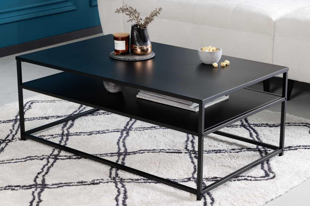 COUCHTISCH DURA STEEL Stahl rechteckig Schwarz 100cm - Schwarz, Metall (60/100/40cm) - riess-ambiente