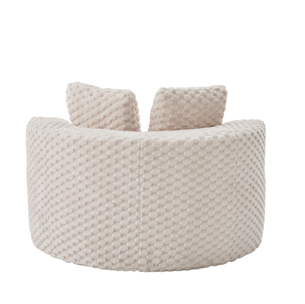 SESSEL mit Hocker 129 x 116 x 65 cm Beige - Beige, Holzwerkstoff (116/65/129cm) - Meubliv