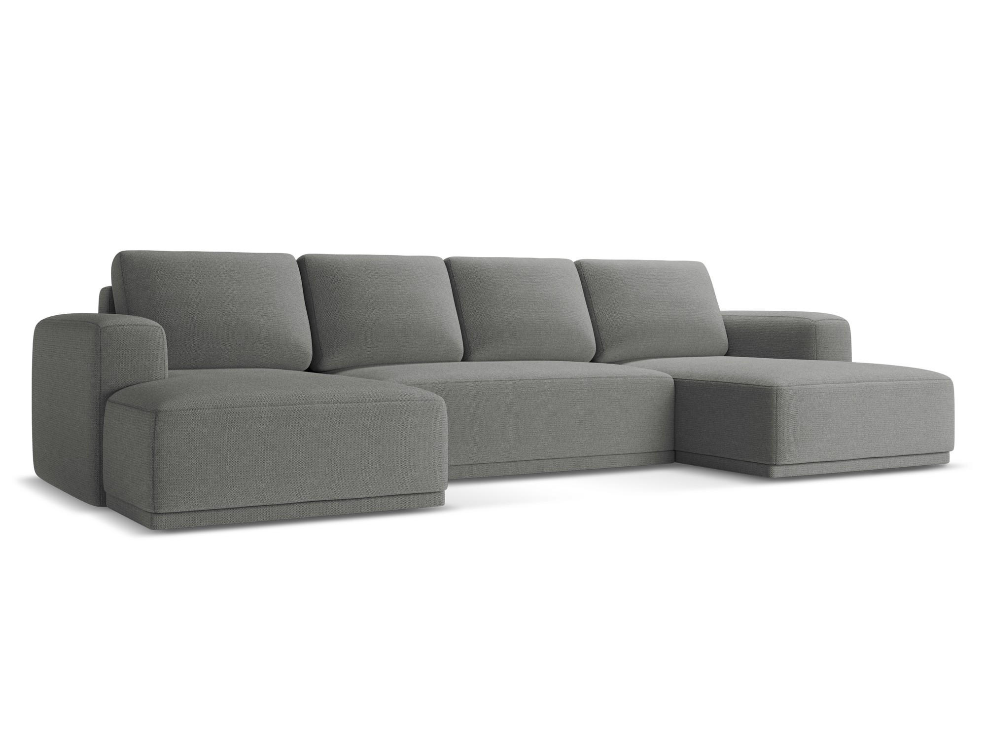 WOHNLANDSCHAFT Chenille Stoff Grau - Schieferfarben/Schwarz, Kunststoff/Textil (333/91/160cm) - Makamii
