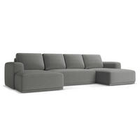WOHNLANDSCHAFT Chenille Stoff Grau - Schieferfarben/Schwarz, Kunststoff/Textil (333/91/160cm) - Makamii