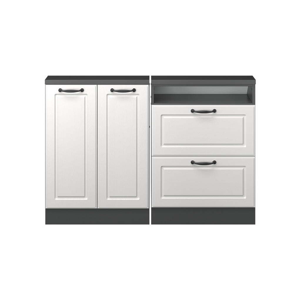 Vicco Dachschrägenschrank-Set | Weiß, Anthrazit | 120/83.8/46 cm | Weiß, Anthrazit