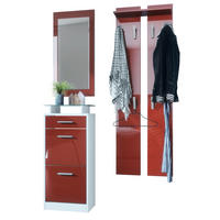 GARDEROBE Loret Front in Bordeaux Hochglanz - Bordeaux, Holzwerkstoff (140/200/23cm) - Vladon