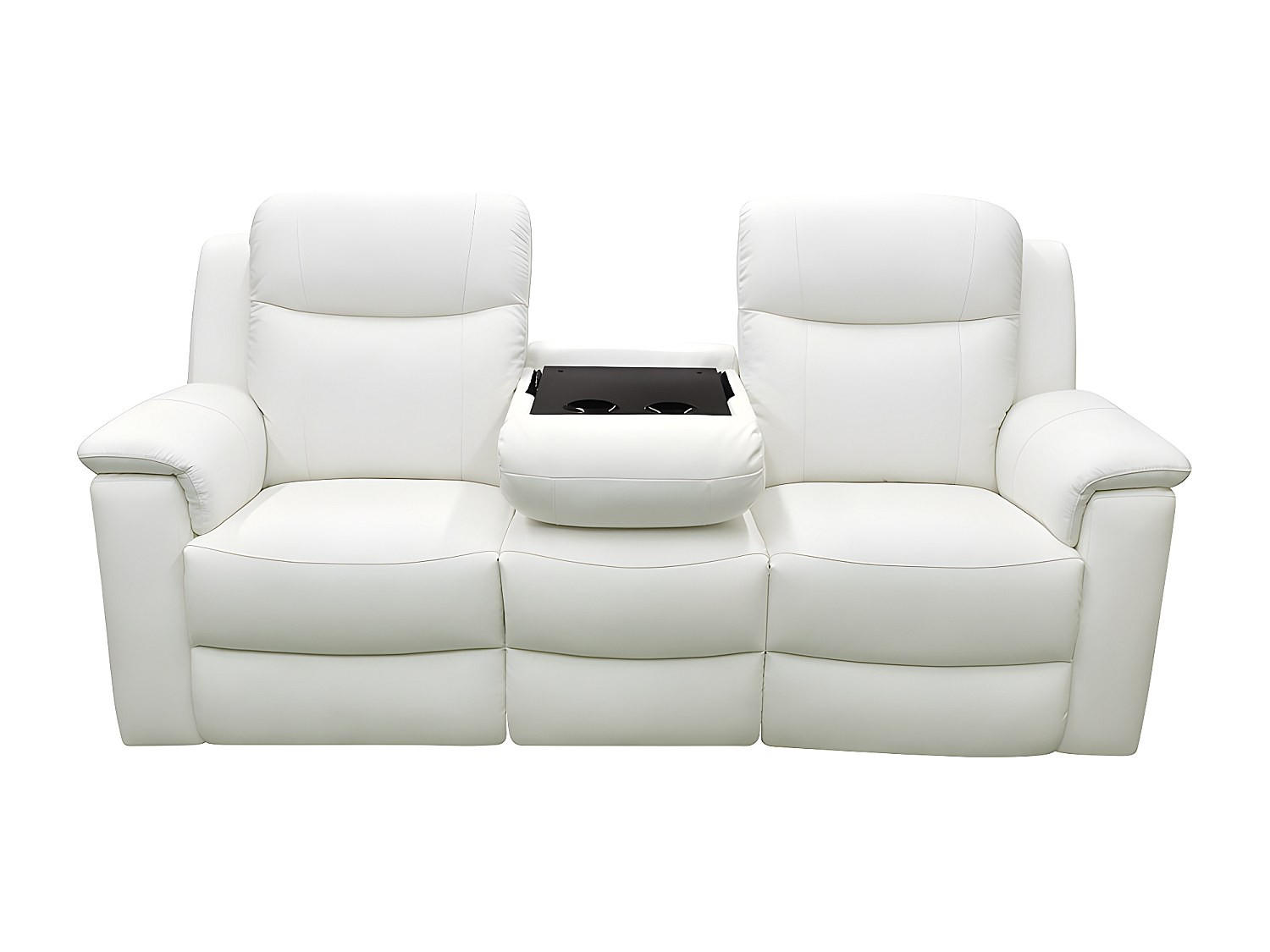 RELAXSOFA - 3 Personen - leder - elfenbeinfarben Evasion - Weiß, Leder (205/100/96cm) - Vente-Unique