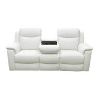 RELAXSOFA - 3 Personen - leder - elfenbeinfarben Evasion - Weiß, Leder (205/100/96cm) - Vente-Unique