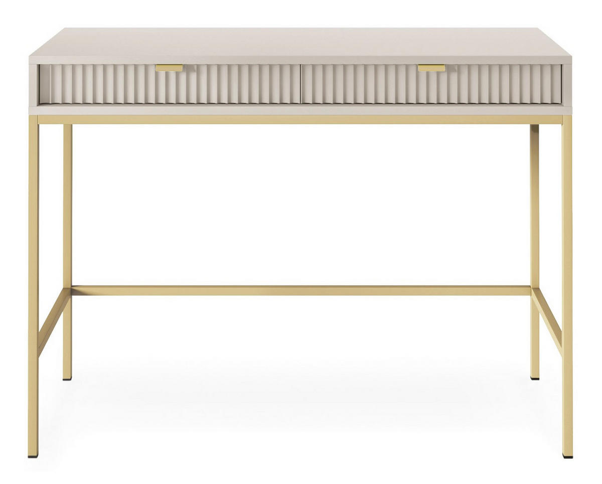 KONSOLE Kaschmir NEW Mit Goldfarbenen Beinen - Beige, Holzwerkstoff (104/104/77cm) - Sepro Meble