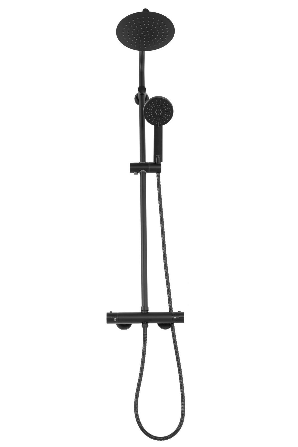 DUSCHSET Rea Bliss Black - Schwarz, Metall (27.5/100/38.5cm) - REA