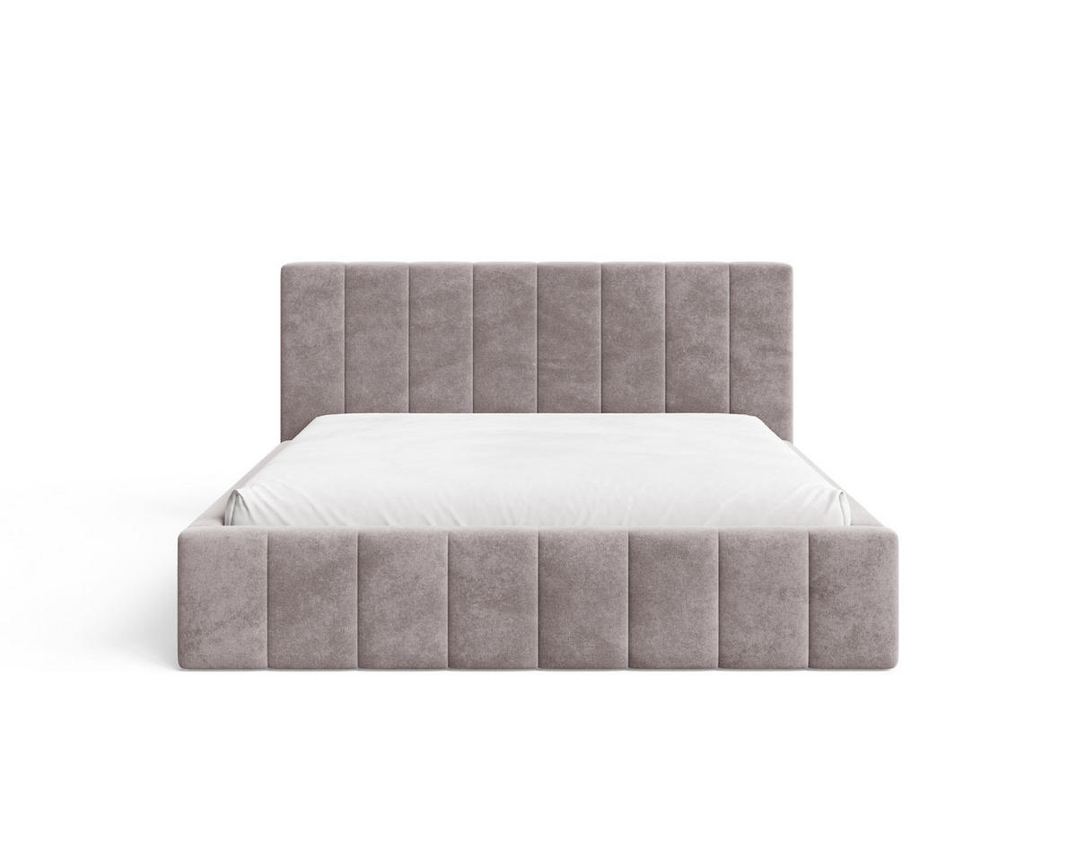 POLSTERBETT 01 180 x 200 cm – Flow – Bett mit Federmechanismus und Stauraum - Taupe, Holz (180/200cm) - ROYAL24_MARKT