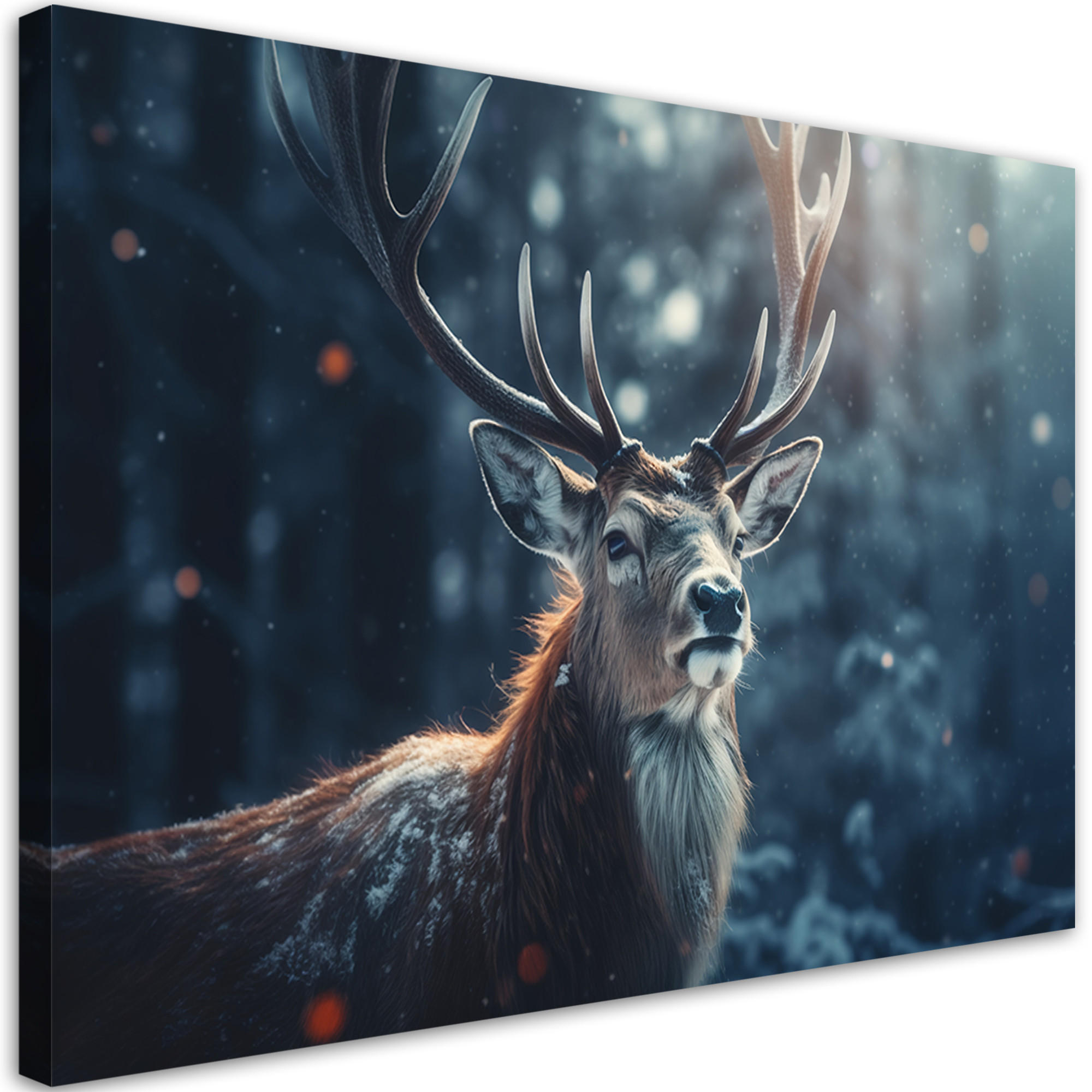 WANDBILD winterhirsch - Grau, Textil (60/40cm) - Feeby