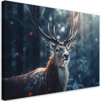 WANDBILD winterhirsch - Grau, Textil (60/40cm) - Feeby