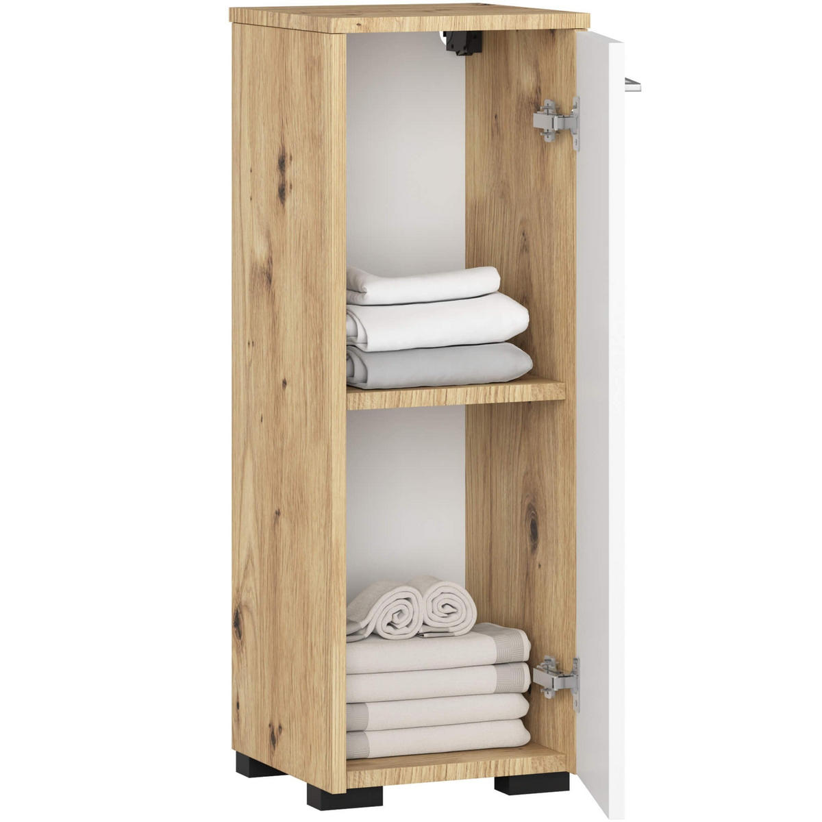 BADKOMMODE Eiche Artisan, Weiß 85/30/30 - Eiche Artisan/Weiß, Holzwerkstoff (30/85/30cm) - RAUMHIRSCH FURNITURE