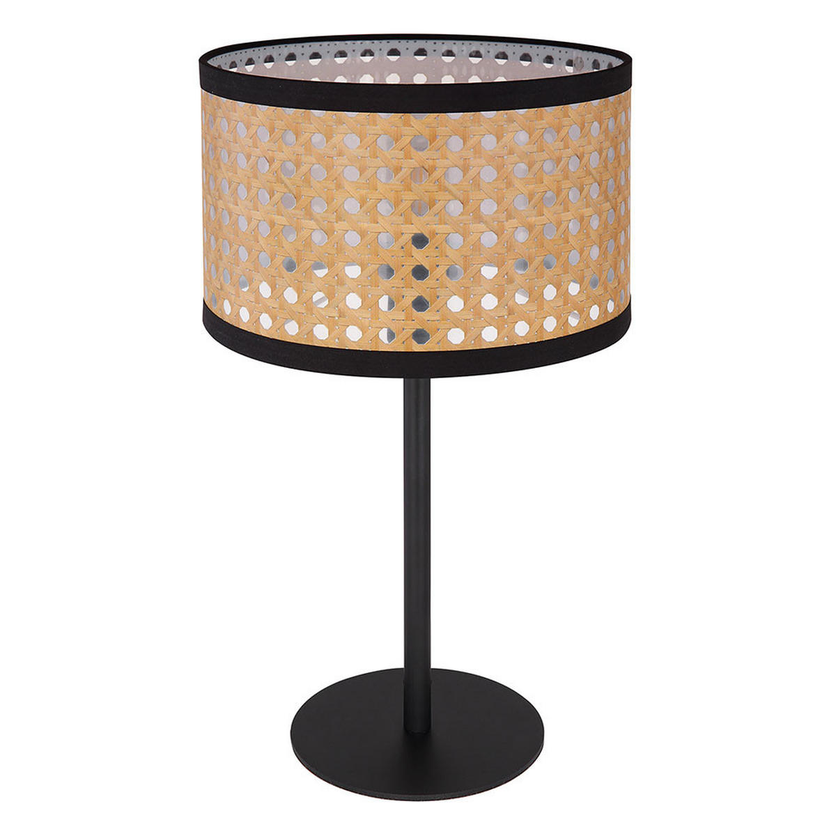 TISCHLEUCHTE Kunststoff Schwarz Bambus-Optik - Schwarz, Metall (23/23/40cm) - Globo Lighting