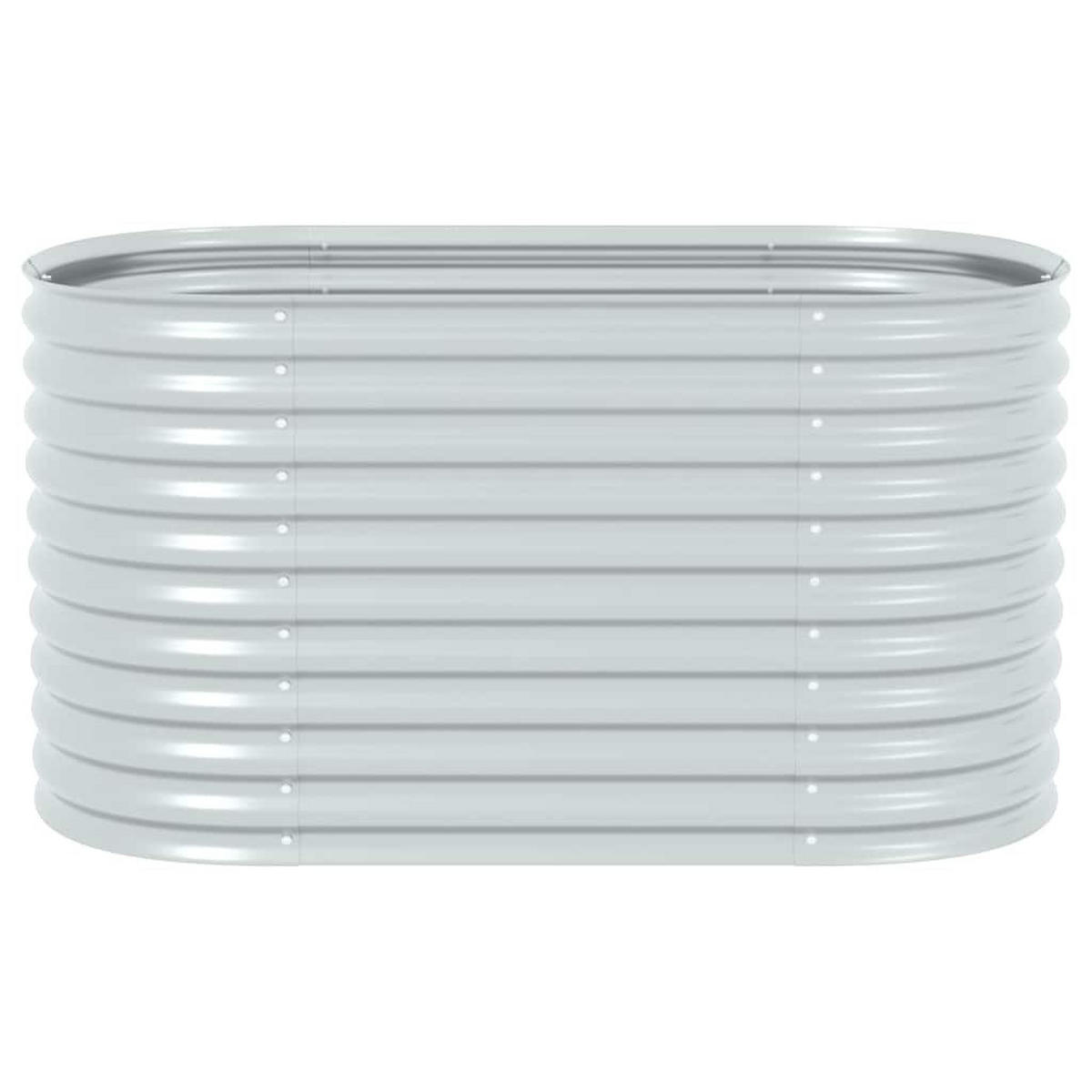 HOCHBEET rund für Garten BLUMO Metall 160x80x81 cm Silber - Silberfarben, Metall (160/81/80cm) - DELUKE