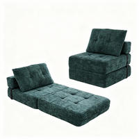 STOFFSOFA Grün inkl. Kissen, klappbar Relaxsessel 79x180cm - Grün, Textil (79/57/79cm) - PARAFTA HOME