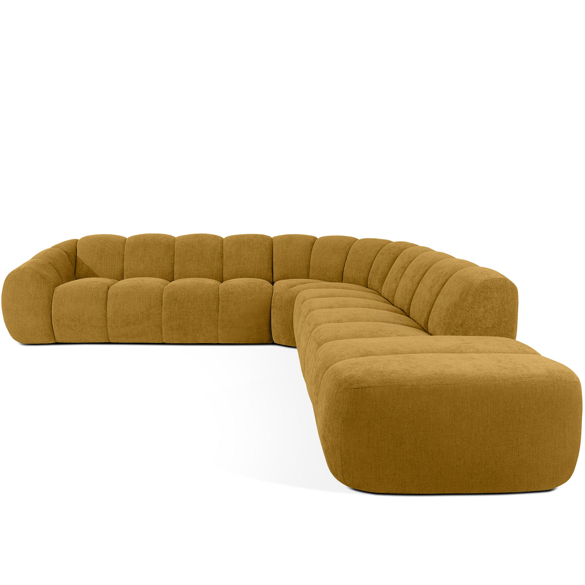 ECKSOFA RECHTS FLAVA, Honigfarben - Honig, Holz/Holzwerkstoff (310/354cm) - KONSIMO®