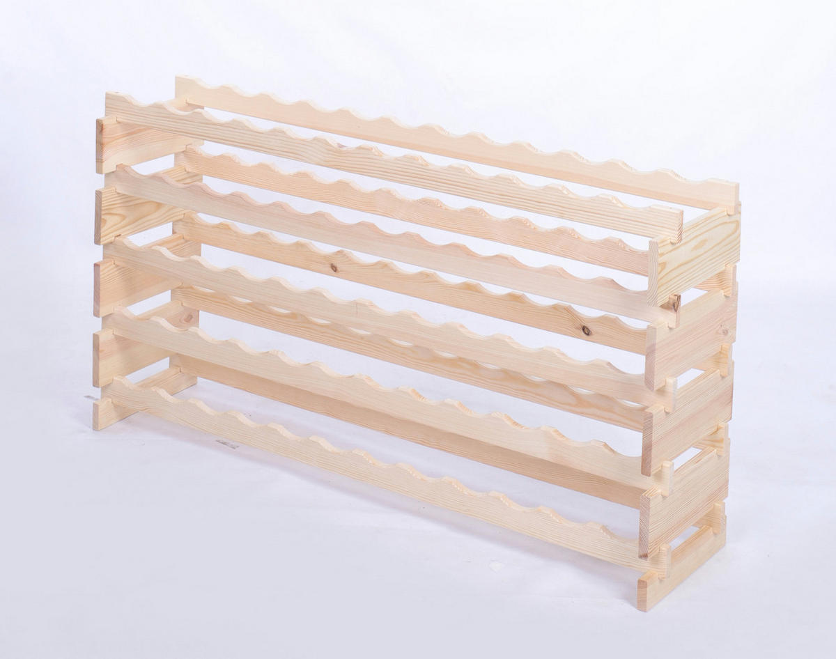 WEINREGAL VINOTECA FLEX PRO HxBxT 65x123x28cm 60 Flaschen auf 5 Ebenen Natur unbehandelt - Naturfarben, Holz (123/65/28cm) - PROREGAL
