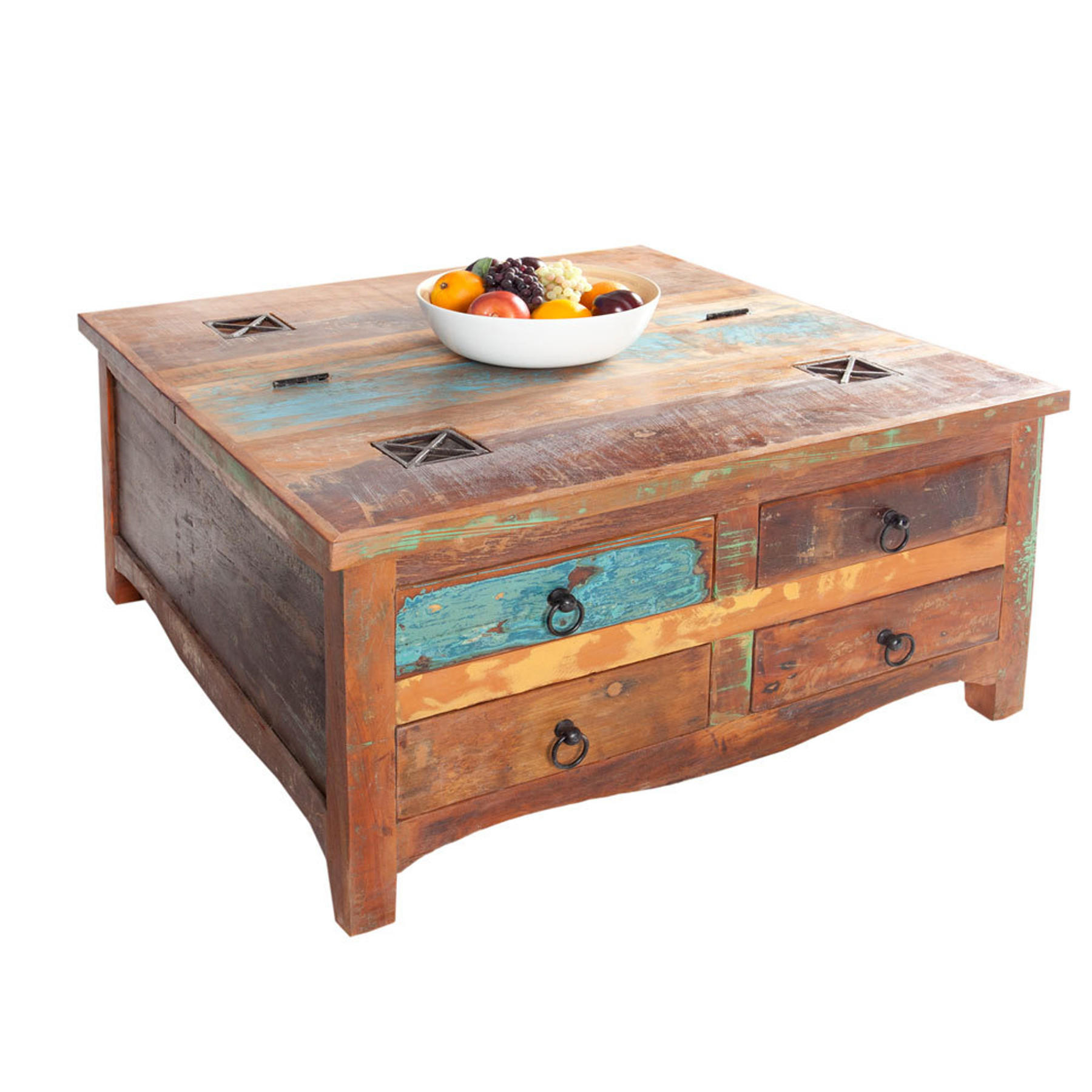 COUCHTISCH JAKARTA rechteckig Mehrfarbig|Braun 70cm - Multicolor/Braun, Holz (70/70/45cm) - riess-ambiente