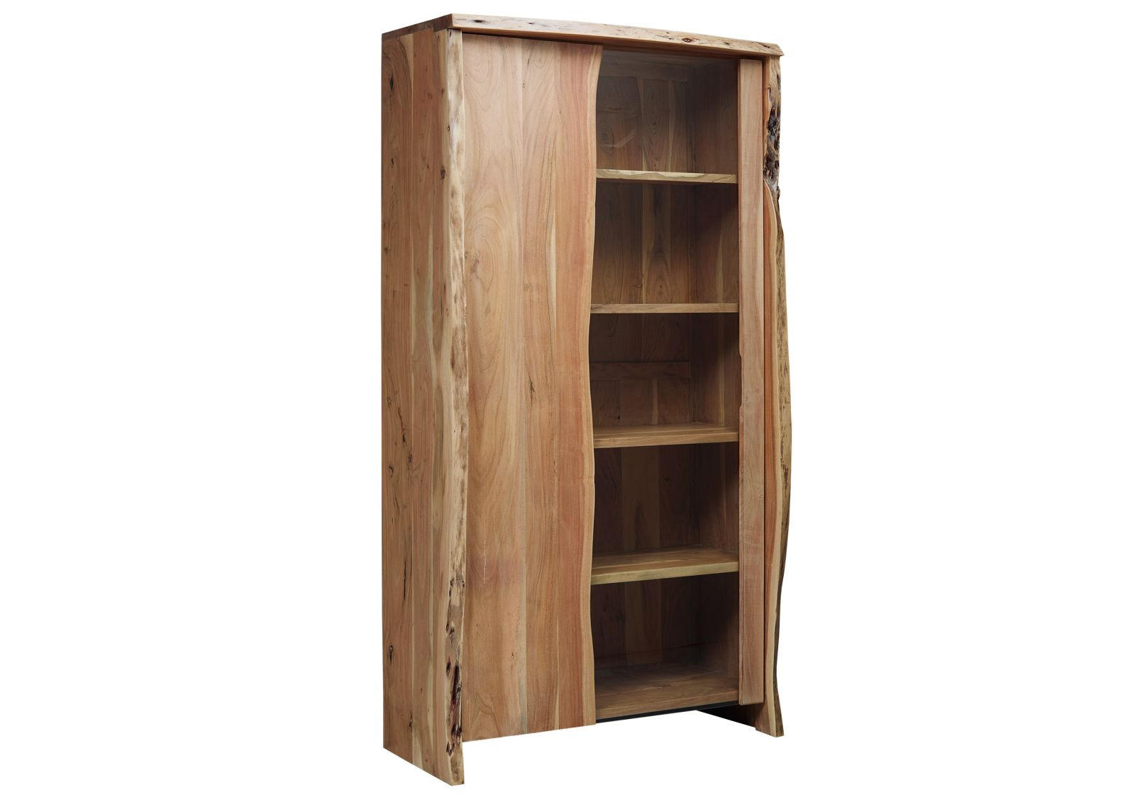 VITRINE Akazie 105x45x204 natur lackiert PURE ACACIA #711 - Braun, Holz (105/204/45cm) - Massivmoebel24