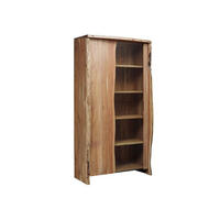 VITRINE Akazie 105x45x204 natur lackiert PURE ACACIA #711 - Braun, Holz (105/204/45cm) - Massivmoebel24