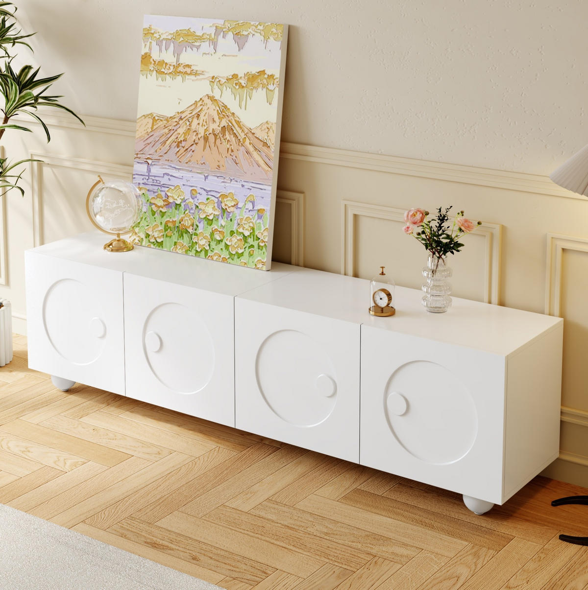 TV-SCHRANK mit Stauraum 180,5 x 38 x 50 cm Weiß - Weiß, Holzwerkstoff (38/50/180.5cm) - Beauniv