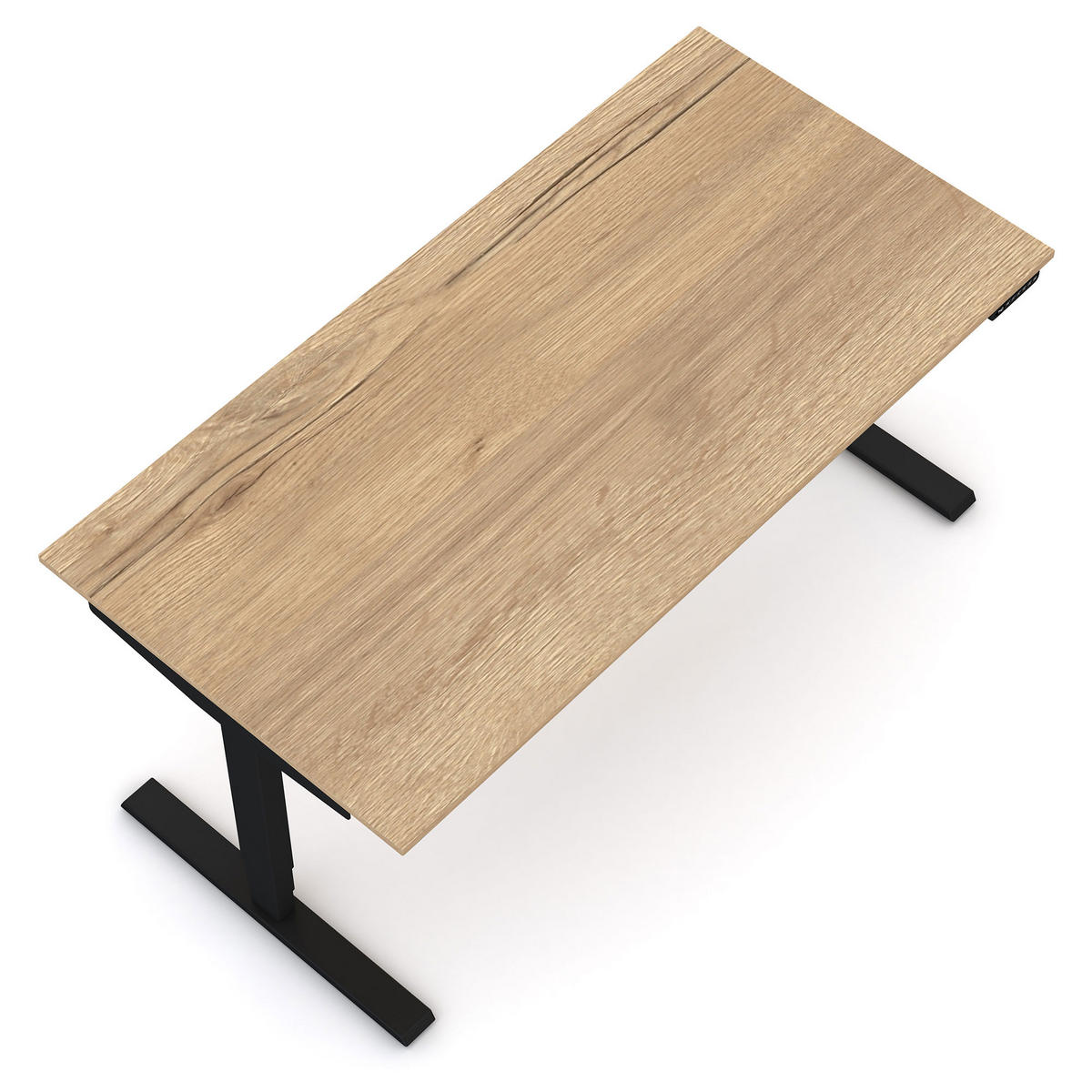 SCHREIBTISCH Elektrisch höhenverstellbarer Schreibtisch Y-Line Eiche Natura Schwarz 140/70/62-127cm - Schwarz/Eiche Artisan, Holzwerkstoff/Metall (70/140/127cm) - ASSMANN