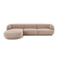 ECKSOFA links Miley aus Samt cappuccino 4 Sitzplätze - Cappuccino, Textil (156/255cm) - Micadoni