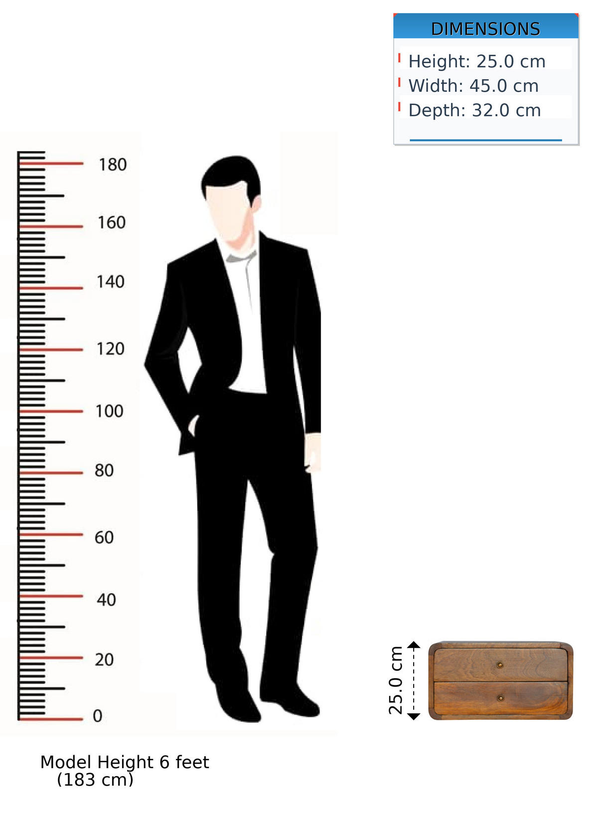 NACHTTISCH Wandmontiert, 2 Schubladen, Braun - Messingfarben/Braun, Holz/Metall (45/25/32cm) - Artisan Furniture