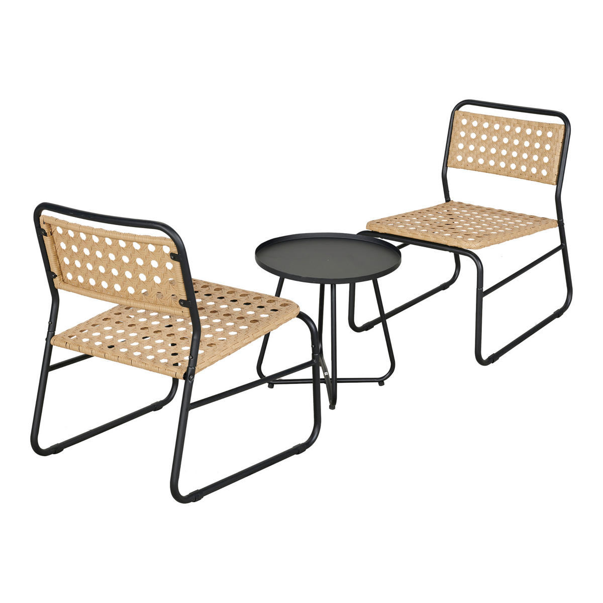 BISTRO-SET 3 TLG. Brienza - Beige, Metall - casa.pro