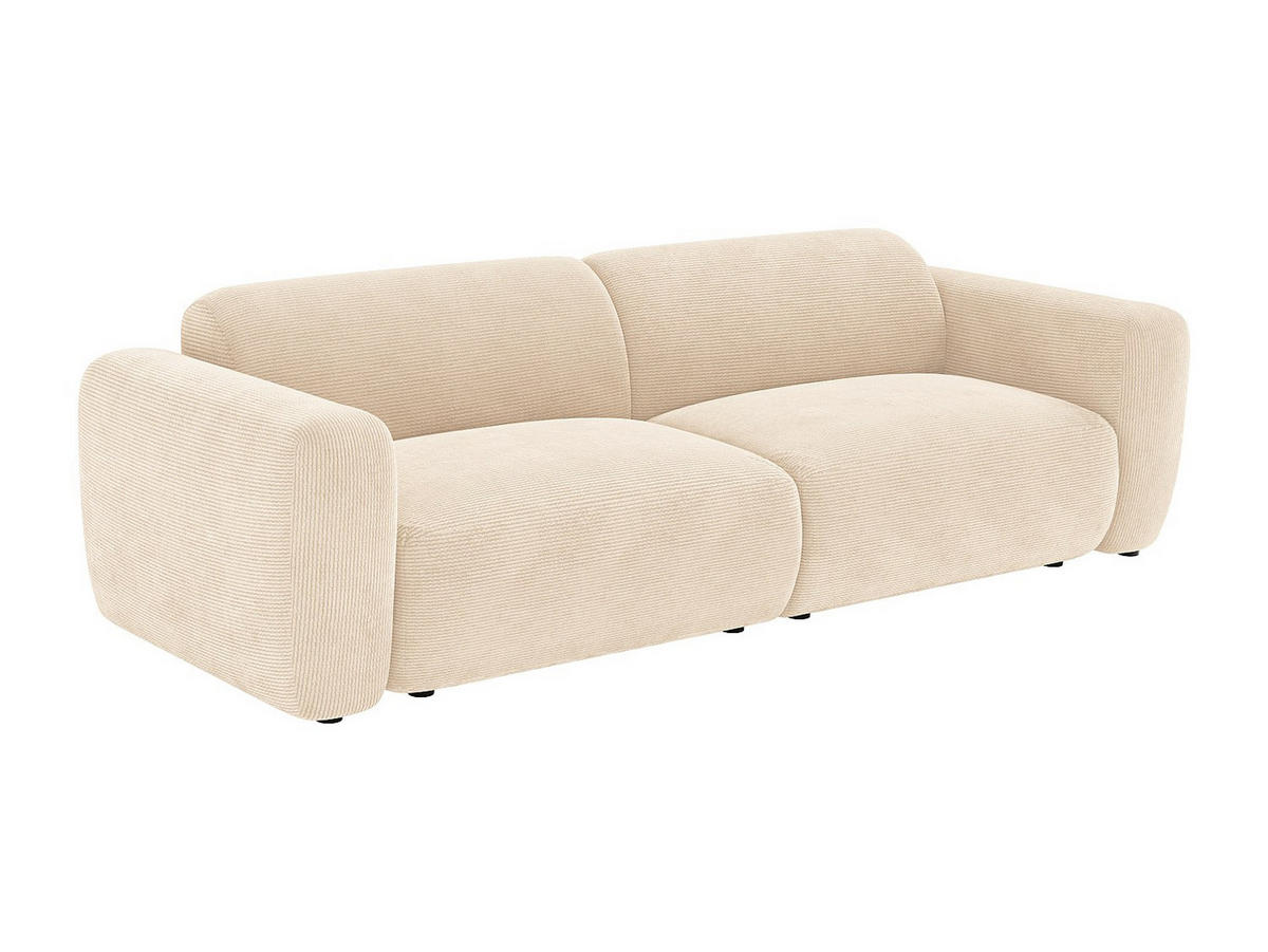 SCHLAFSOFA - 4 Personen - samt - gebrochenes weiß Pogni - Weiß, Textil (240/73/97cm) - Vente-Unique