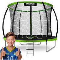 PROFILIERTES Gartentrampolin 8 ft/252 cm mit Innennetz - Grün, Metall (252/252cm)